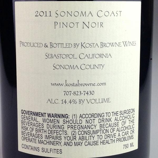 Kosta Browne Sonoma Coast Pinot Noir [2011] / コスタ・ブラウン