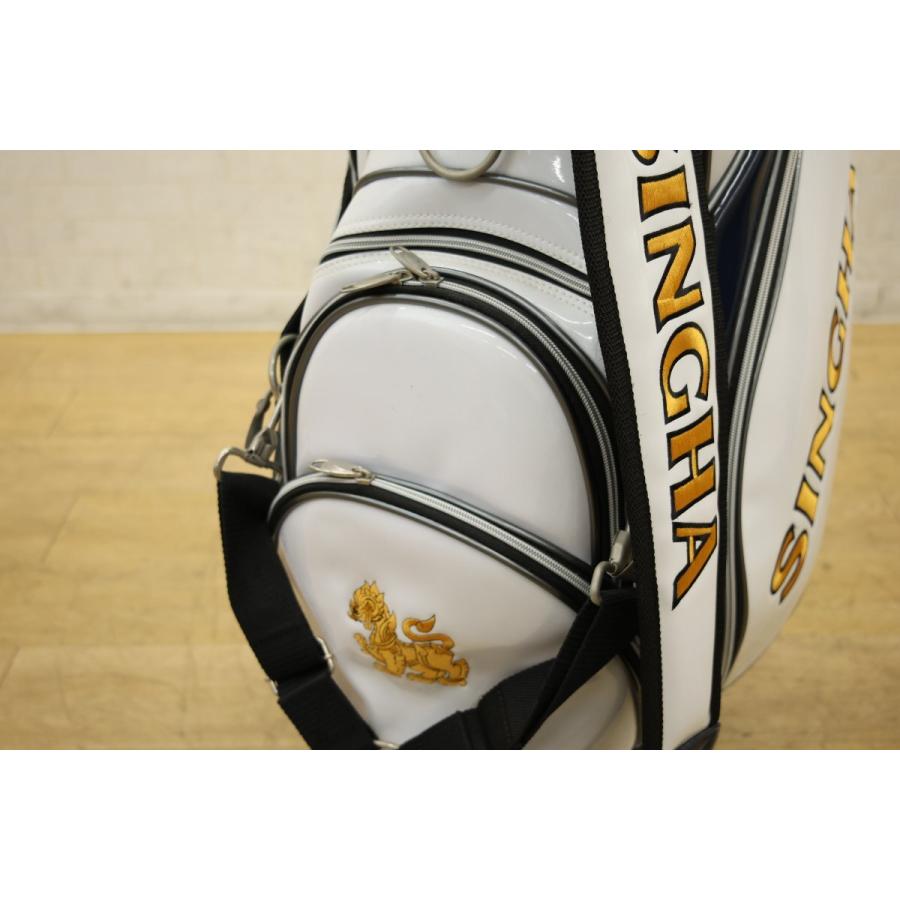 シンハー SINGHA キャディバッグ ホワイト×ブラック ゴルフバック