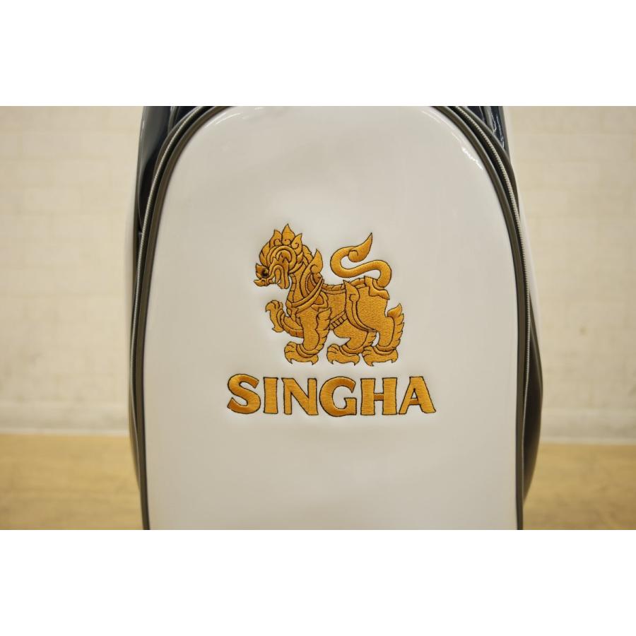 シンハー SINGHA キャディバッグ ホワイト×ブラック ゴルフバック