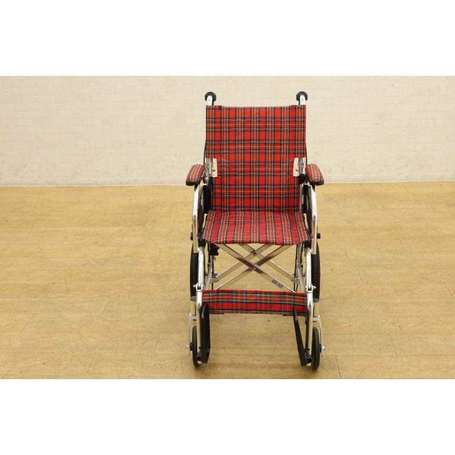 カドクラ KADOKURA 軽量介助用折り畳み式車椅子 ミラノレッドチェック