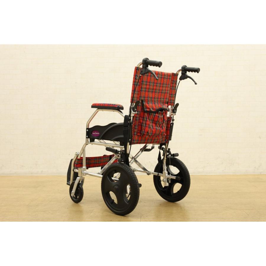 カドクラ KADOKURA 軽量介助用折り畳み式車椅子 ミラノレッドチェック