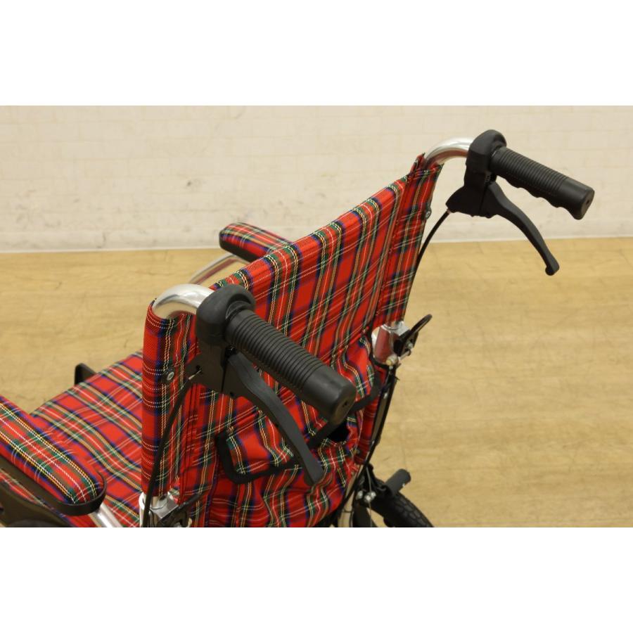 カドクラ KADOKURA 軽量介助用折り畳み式車椅子 ミラノレッドチェック