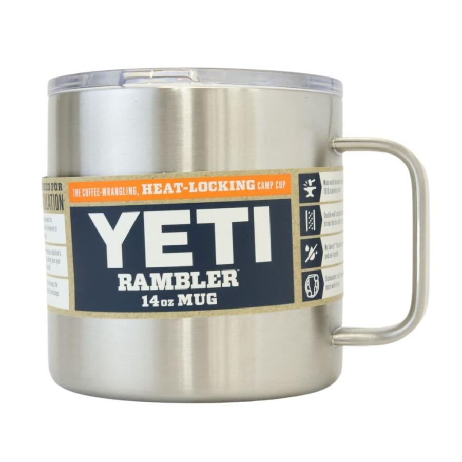 展示未使用品 YETI イエティ RAMBLER 14oz MUG シルバー 蓋付き