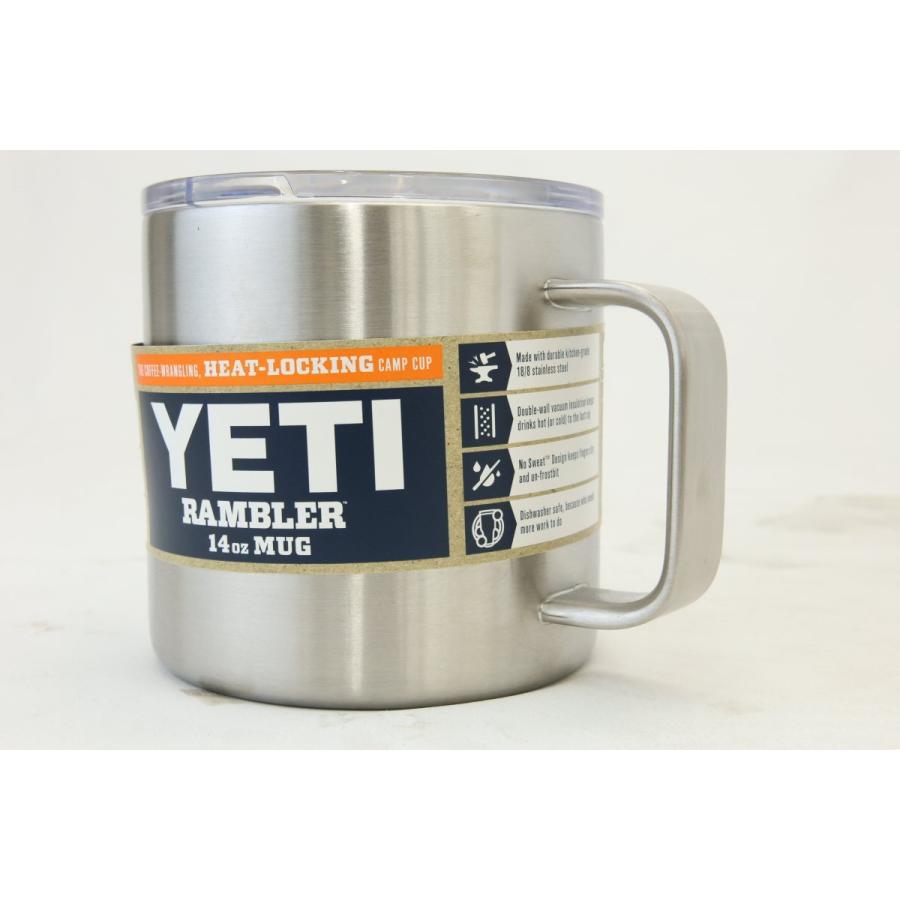 yeti マグ 展示未使用品 YETI イエティ RAMBLER 14oz MUG シルバー 蓋付き