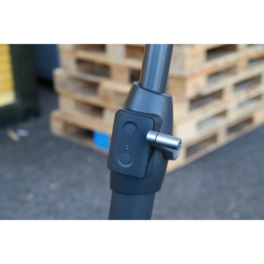 展示品 10フィート LEDライト付 マーケットアンブレラ Storm Smoke