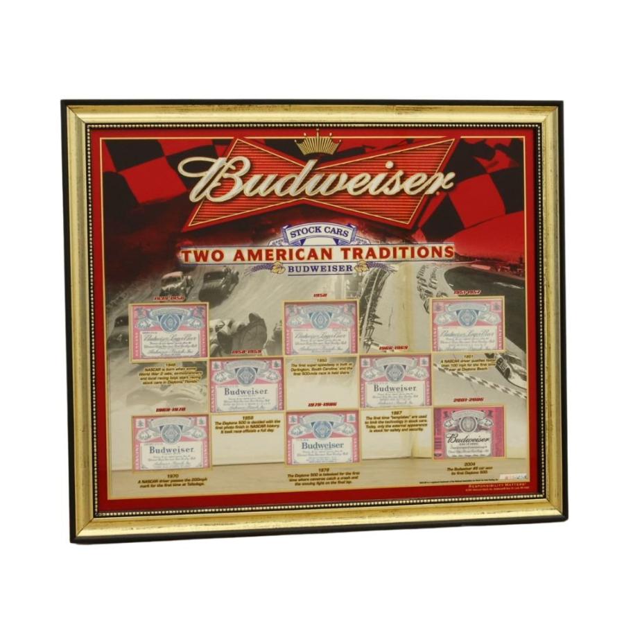 バドワイザー Budweiser ビンテージ パブミラー 幅約67.5cm×厚さ約2cm