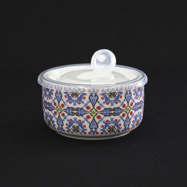 アメリカブランド・限定色】花柄 蓋つき陶器食品保存容器3個セット