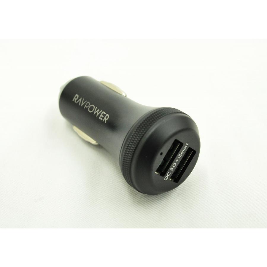 RAVPOWER モバイルホルダーセット RP-VC007 車載充電器 2ポート