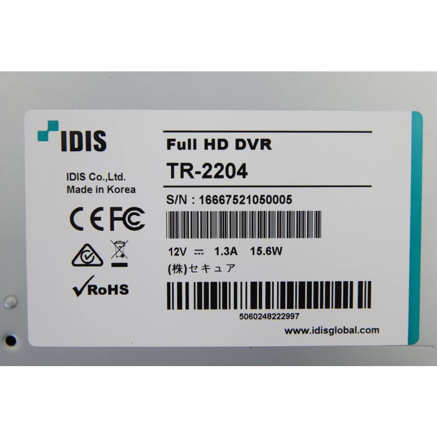 送料無料  IDIS 4chアナログフルHDレコーダー TR-2204 アナログHDカメラシステム 北海道、沖縄、離島発送不可 Iイ1 爆買の画像