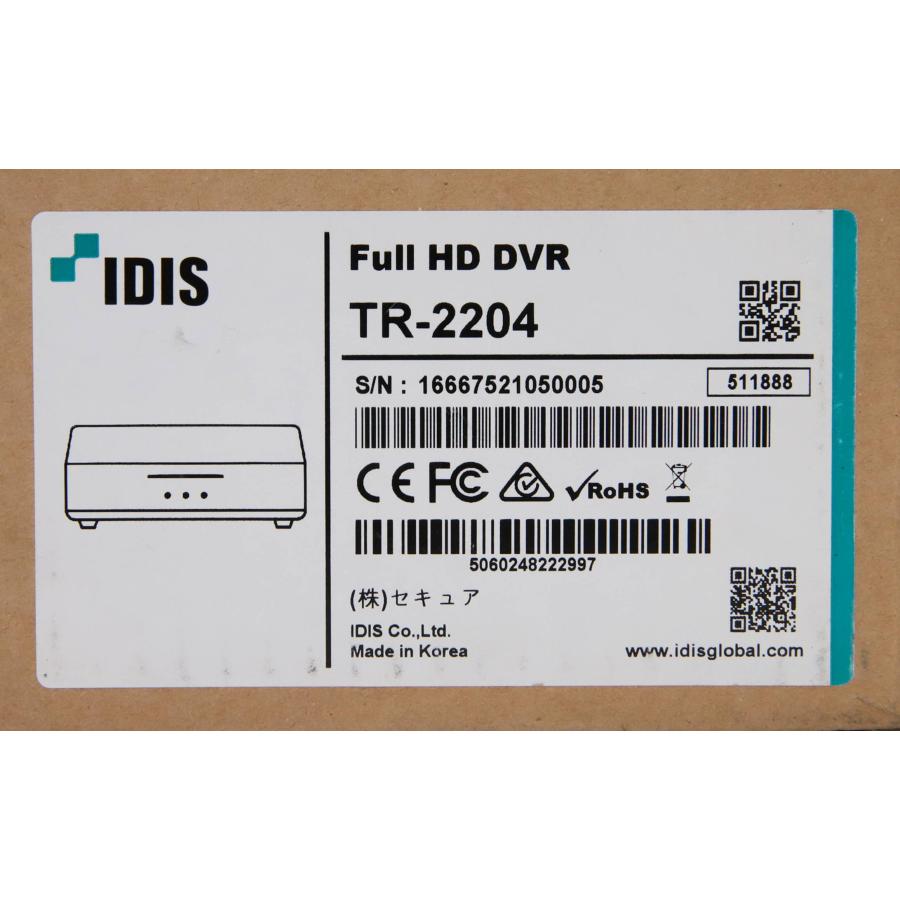 送料無料  IDIS 4chアナログフルHDレコーダー TR-2204 アナログHDカメラシステム 北海道、沖縄、離島発送不可 Iイ1 爆買の画像