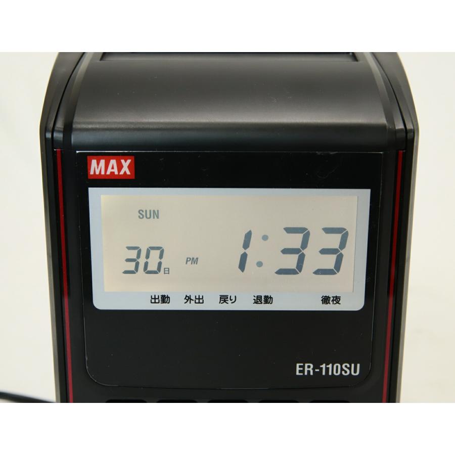 【送料無料】【中古】 MAX マックス タイムレコーダー ER-110SU ブラック 集計機能付 タイムカード 本体 打刻機 勤怠管理 事務用品 ※沖縄、離島発送不可 Iア 中古】 MAX マックス タイムレコーダー ER-110SU ブラック 集計機能付