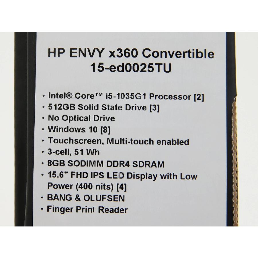展示品 HP ノートパソコン ENVY x360 15-ed0025TU ナチュラルシルバー