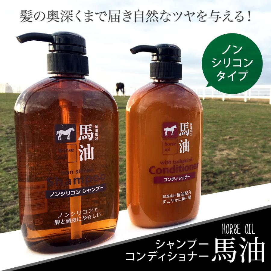 ノンシリコン馬油シャンプー 600ml 熊野油脂 「non silicon shampoo」｜right｜02