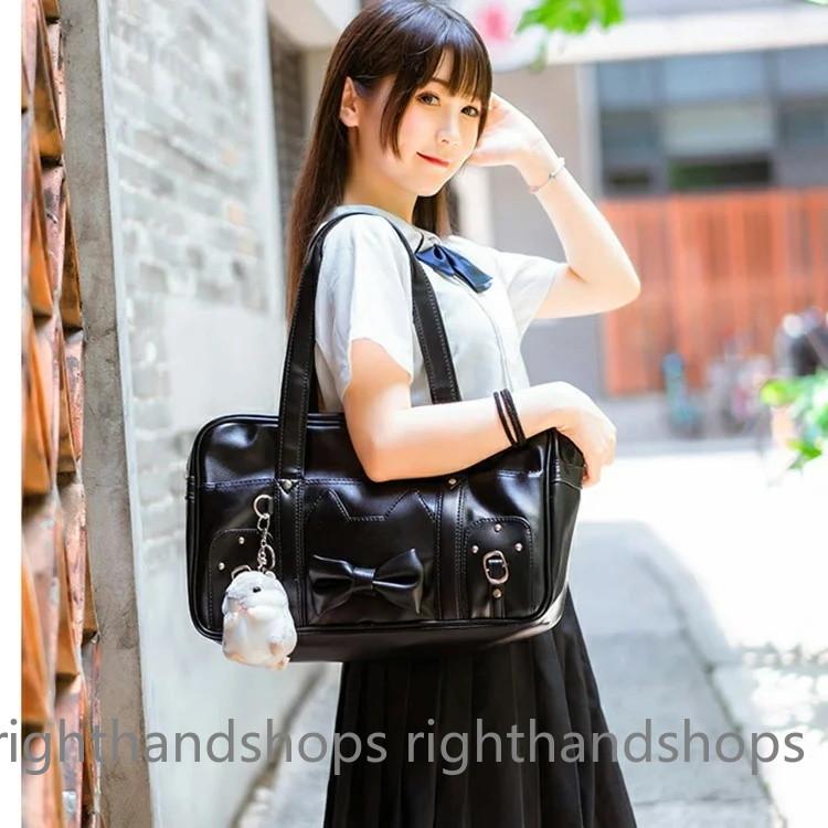 スクールバッグ 女子高生 ショルダー 合皮 サブバッグ 中学生 スクバ 