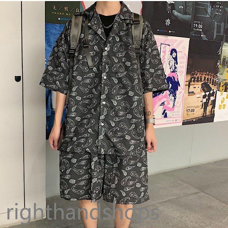 上下セット メンズ ペイズリー柄 セットアップ 柄シャツ 半袖 ハーフパンツ トップス ボトムス カジュアル おしゃれ 夏 Fmpja3mhot メンズファッション Sprintmart Com