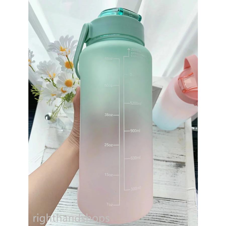 2000ml グラデーション  水筒  タイムマーカー付き 2リットル ウォーターボトル おしゃれ 大容量 軽量 ストロー｜righthandshops｜15