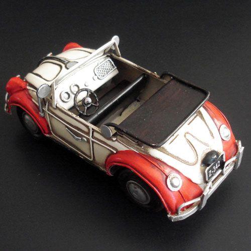 ブリキのおもちゃ・アンティーク調のVWビートル オープンS=翌日配達