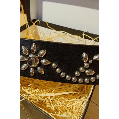 コリンボ Colimbo ZA-0701 "Jewel Studded Leather Belt" Col:Blackの画像