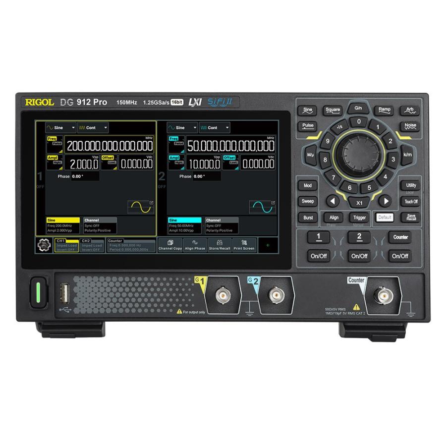 RIGOL 任意波形発生器DG912 Pro 150MHz,2 チャンネル,16 bit, 1.25GSa 