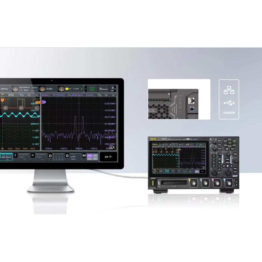 12bit RIGOL デジタル・オシロスコープ DHO924S 250MHz+12bit+1.25Gsa/s+1000,000wfms/s+