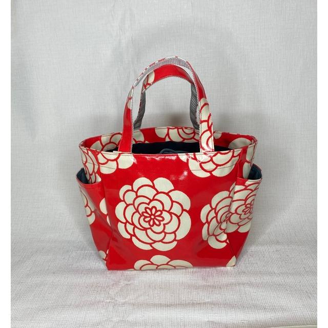 ほにや イロハニホニヤ 外ポケピクニックバッグ 赤 ぽんぽん菊