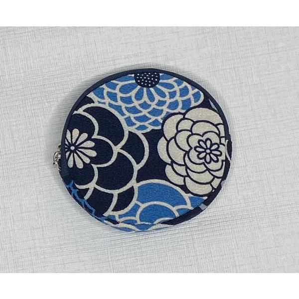 丸ポーチ　MAKOLIY 丸ポーチ MAKOLIY マチ付きポーチ blue（ブルー） – マロン