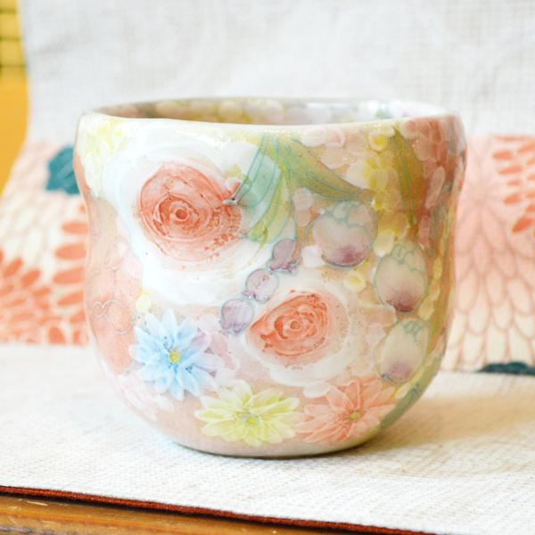 【新品未使用】工房ゆずり　平安雅花 抹茶碗(平型)贈り物 プレゼント 新品未使用】工房ゆずり 平安雅花 抹茶碗(平型)贈り物