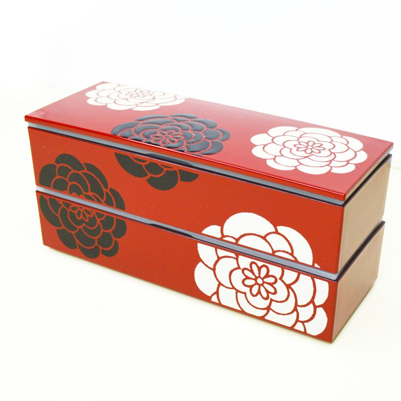 ほにや スリムスクエア2段お弁当箱 ぽんぽん菊 イロハニホニヤ