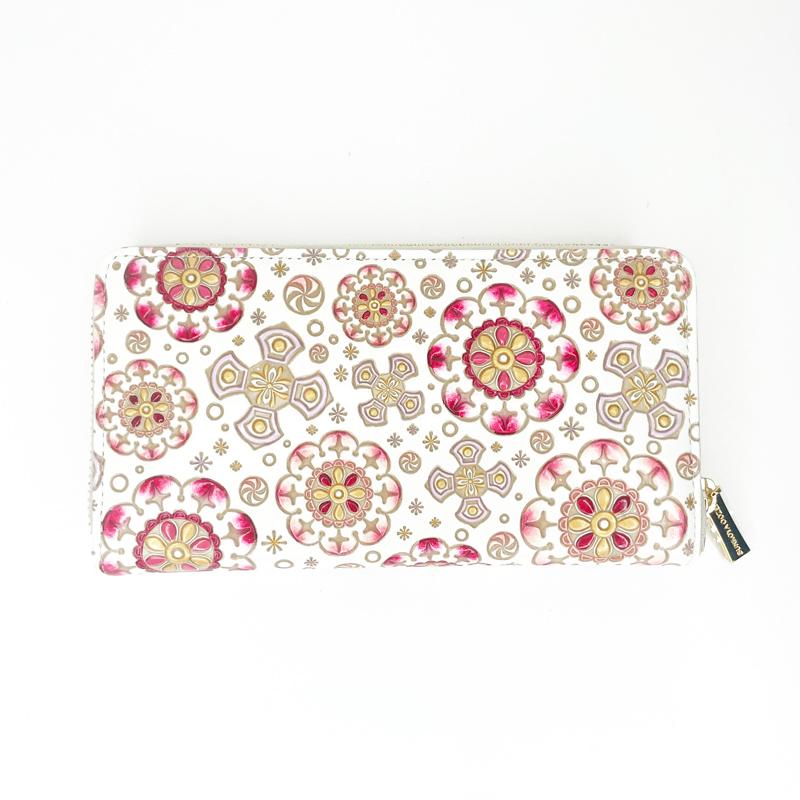 文庫屋大関 ぐるっとファスナー長財布 ボヌール ルビー 長財布 文庫革