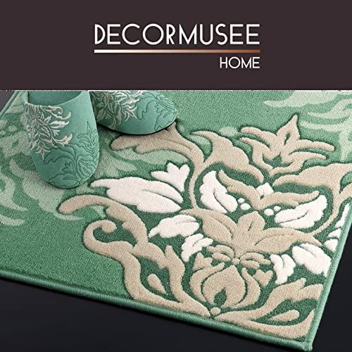 センコー DECORMUSEE サミーラ 耳長 トイレマット 約95×60cm グリーン ダマスク 柄 抗菌 防臭 日本製 31984｜riiccoo-stor｜02