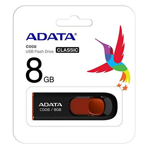 ADATA USBメモリ 8GB USB2.0 スライド式 ブラック AC008-8G-RKD｜riiccoo-stor｜02