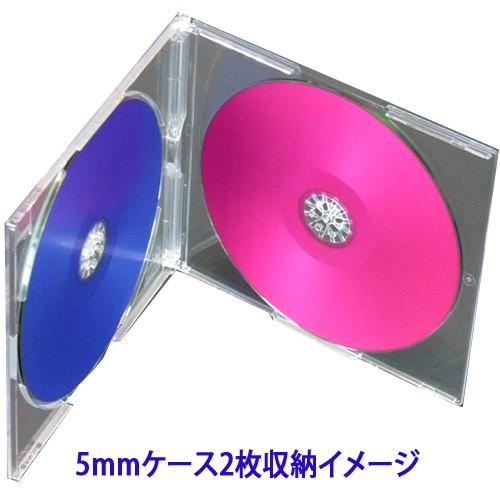 ディスクケース スリムタイプ 2枚収納 10枚組 5mm スリム クリア ブルーレイディスク DVD CD ブルーレイ ケース DPC-205CL10 在庫処分特価 数量限定｜rijapan｜02