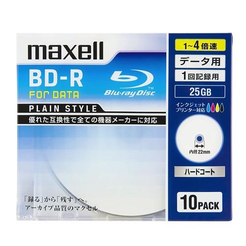 ブルーレイディスク BD-R データ用 1回記録用 10枚入 新作 人気 限定販売 片面1層 25GB 1〜4倍速対応 レーベル印刷対応 25gb マクセル maxell BR25PPLWPB.10S 高品質