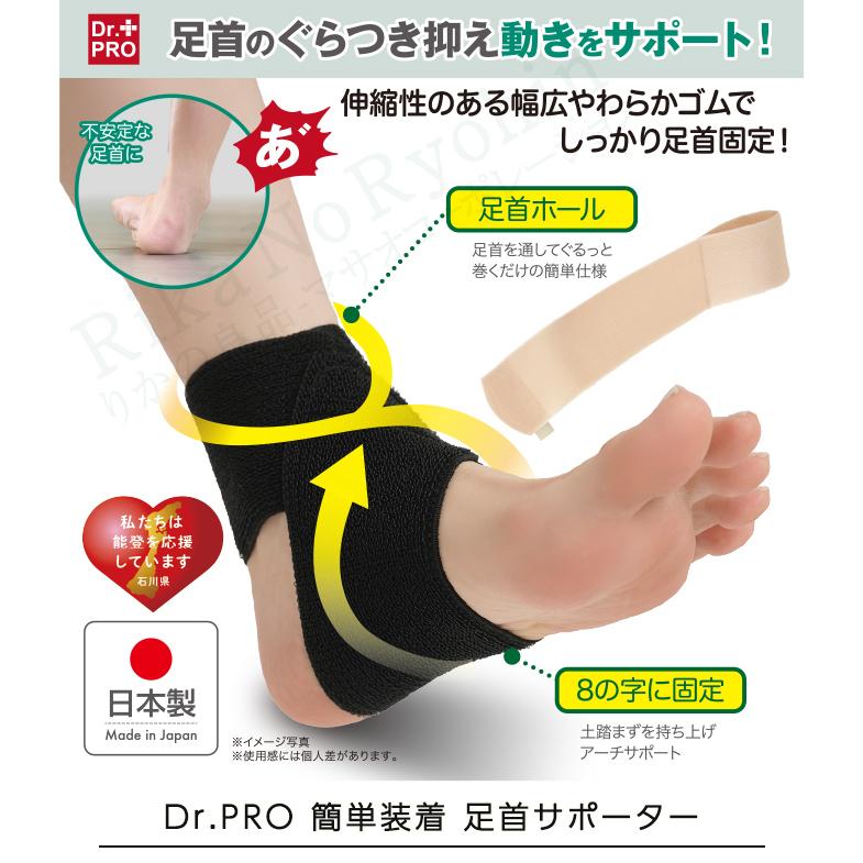 ニーズ Dr.PRO 簡単装着 足首サポーター 片足1枚入 メール便 足首 動き