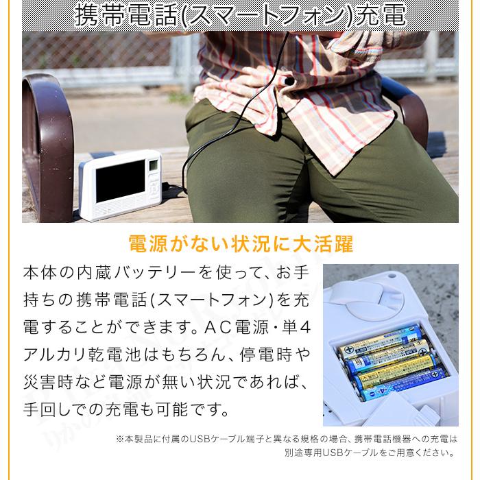 エコラジネオ 手回し機能付きテレビ＆ラジオ ポータブルTV ラジオ