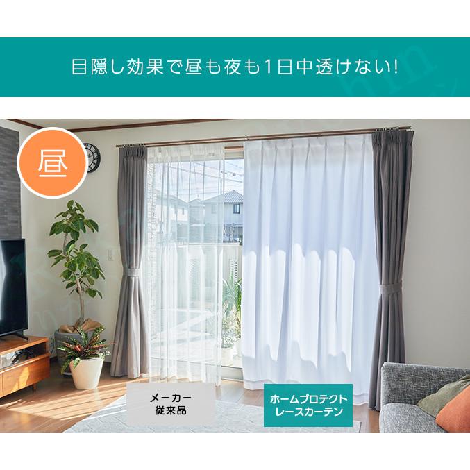 テイジン ホームプロテクトレースカーテン 2枚組 幅100×丈133cm 節電