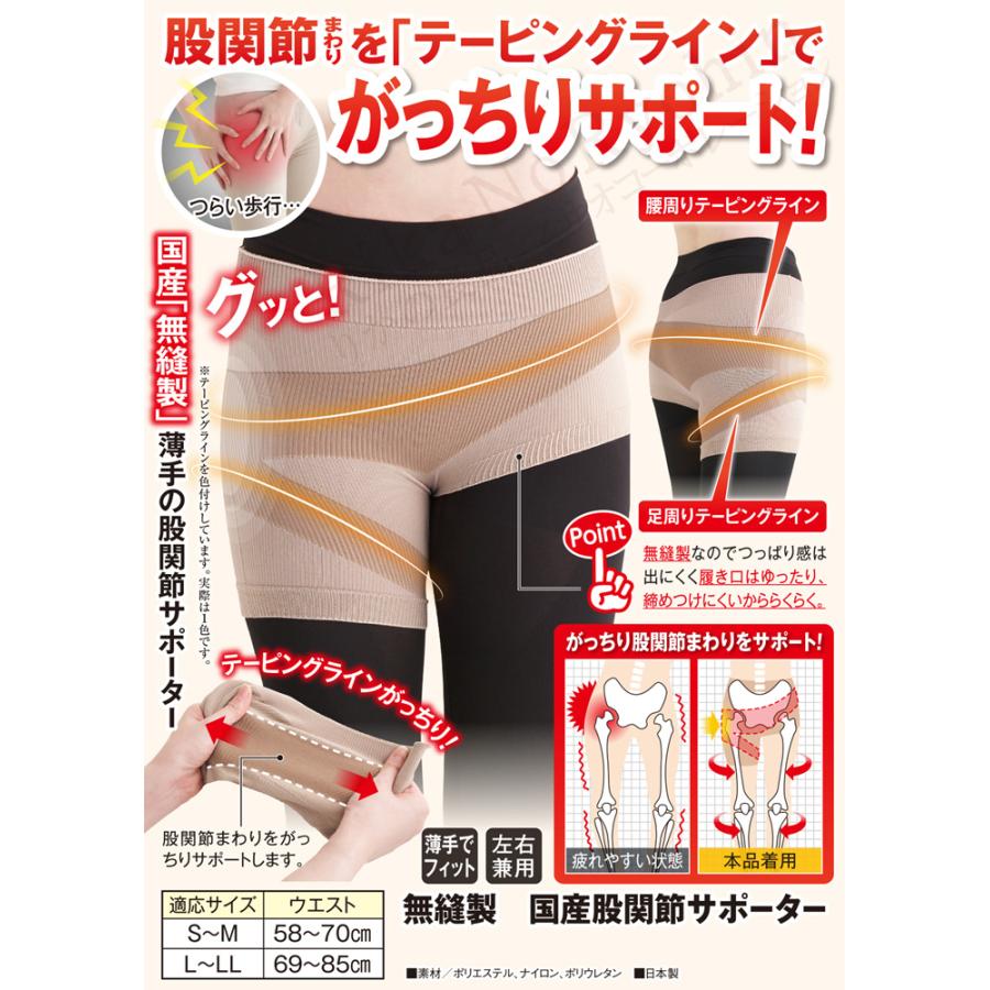 ホットクラス 無縫製 国産股関節サポーター メール便 日本製