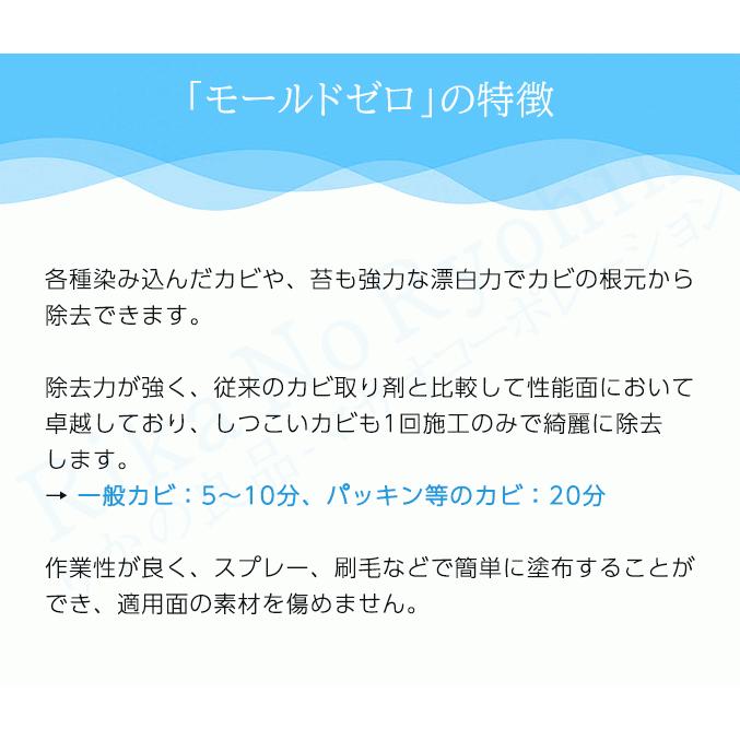 2本セット カビ取り洗浄剤 Clean Sing Mold ZERO モールドゼロ 500ml 強力カビとり剤 洗面台 排水口 ゴムパッキン 壁紙 押入れ 家具 ぼのるんマート 60s bnm｜rikaryo｜03