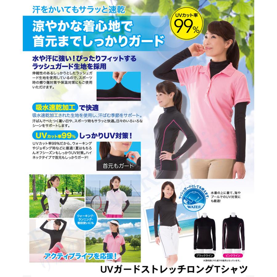 ニーズ UVガードストレッチロングTシャツ メール便 UVカット率99