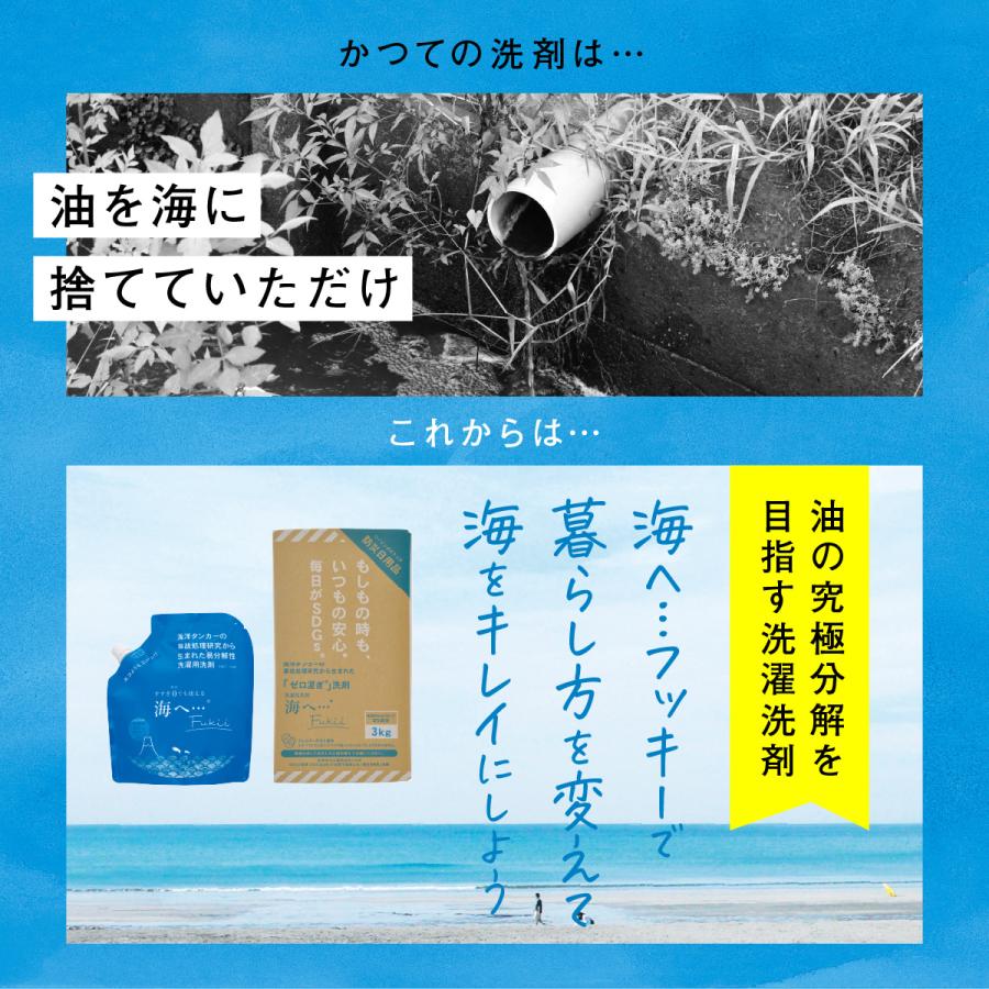海へ 洗剤 洗濯洗剤 海へ… Fukii 3kg BOX 1個 すすぎゼロ 地球洗剤 がんこ本舗｜rikinet｜02