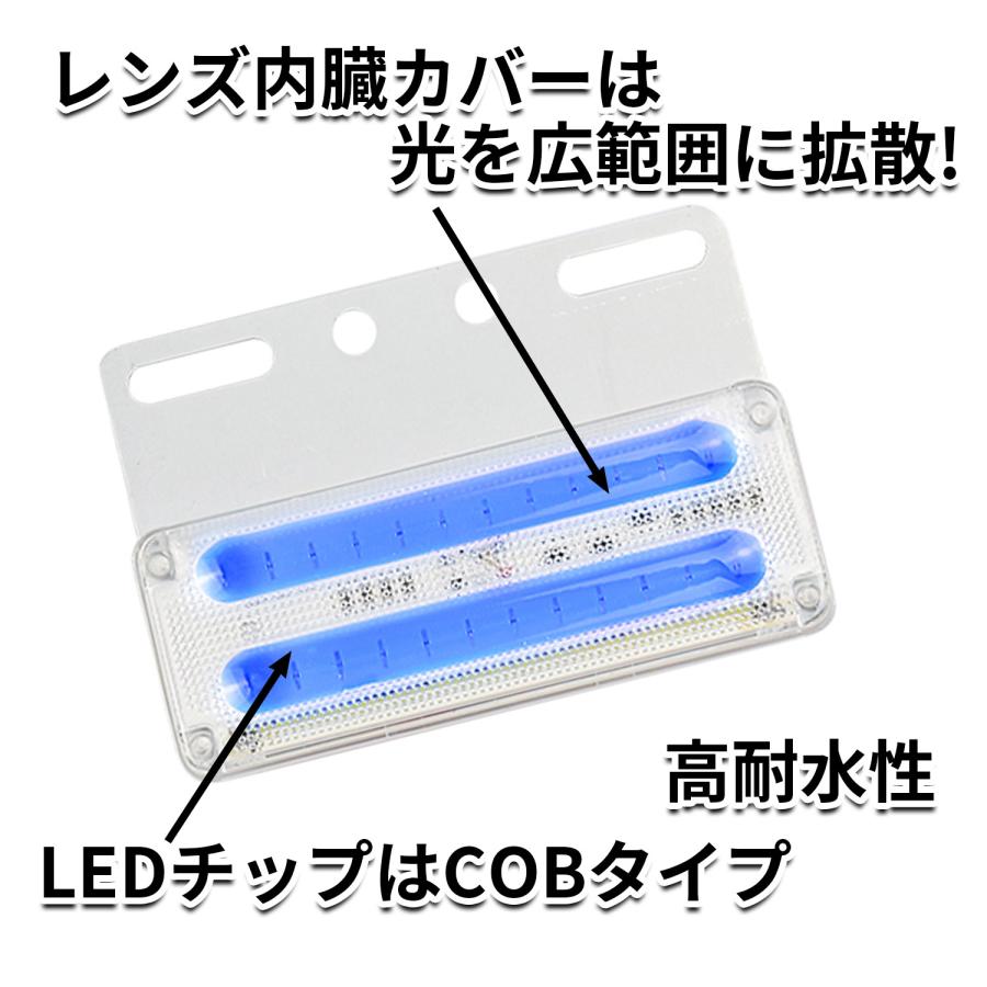 　 サイドマーカー 四角 ホワイト トラックマーカー マーカーランプ 10個 24V COBチップ バスマーカー LEDサイドマーカー ランプ スモール ブレーキ連動 トラッ｜rikopin｜03