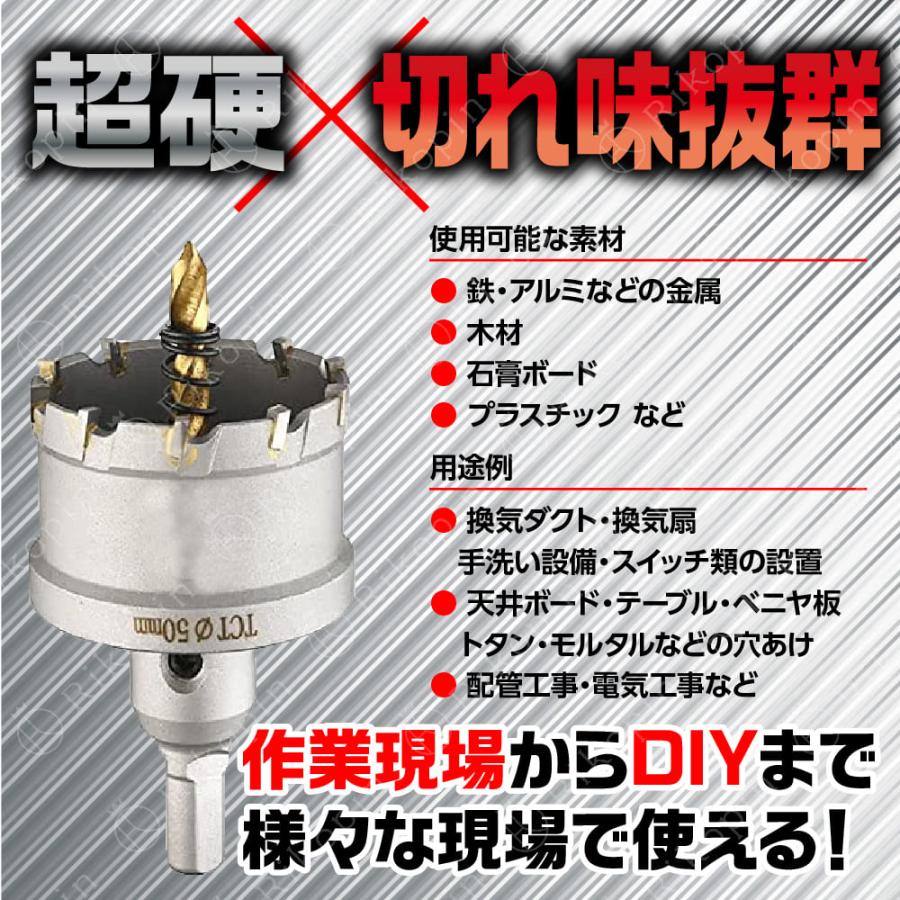 ホールソー ホールソーセット 超硬 セミロング 10pcs ツバあり ホールソー ホールソーセット 超硬 セミロング 10pcs ツバあり