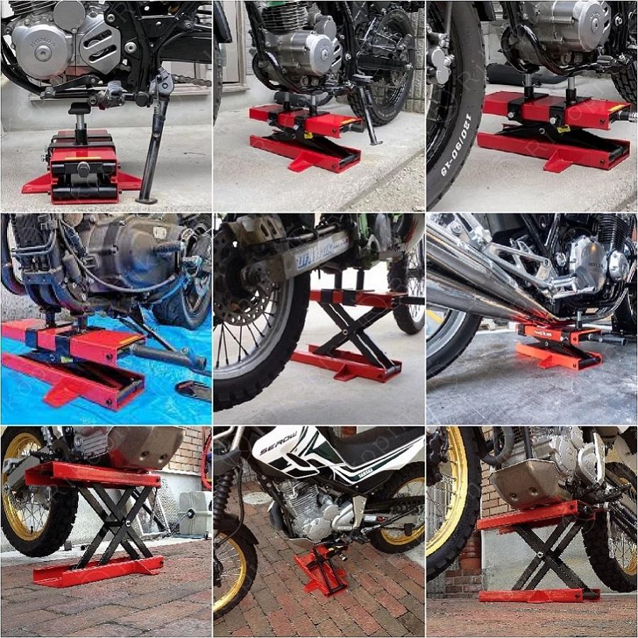バイクジャッキ バイクスタンド 耐荷重500kg ゴムマット付き 1100LBS 