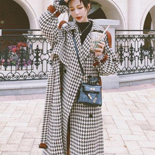 22年春の ゆったり きれいめ おしゃれ 通勤 千鳥格子 ロング 40代 大きいサイズ 冬 秋 秋冬 レディース アウター コート ロングコート 体型カバー 韓国 ウエストベルト その他コート アウター サイズ M Michiganestateplanning Com