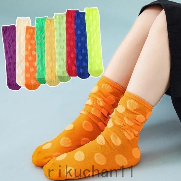 ハイソックス キッズ 3足セット ベビー 靴下 夏 涼しい 薄手 ドット柄 女の子 通気性 かわいい カラフル おしゃれ 可愛い ソックス :best58-03281:リクタロウ 通販 ベビー キッズ ハイソックス靴下 涼しい