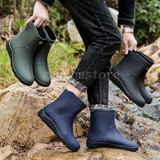 ファッション 極細繊維クロス 防水 メンズ レインシューズ レインブーツ 滑り止め ショートブーツ ラバーシューズ アウトドア レジャー 雨靴 ハイカット ガーデニング フィッシング 作業靴 Qi1h27nle8 Seguridadysaludeneltrabajo Co