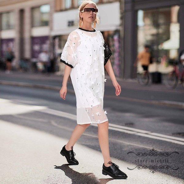 ワンピース 夏 レディース きれいめ シフォンワンピ 着痩せ 通勤 大人 上品 不規則 婦人服 花柄 丸首 人気ブラドン