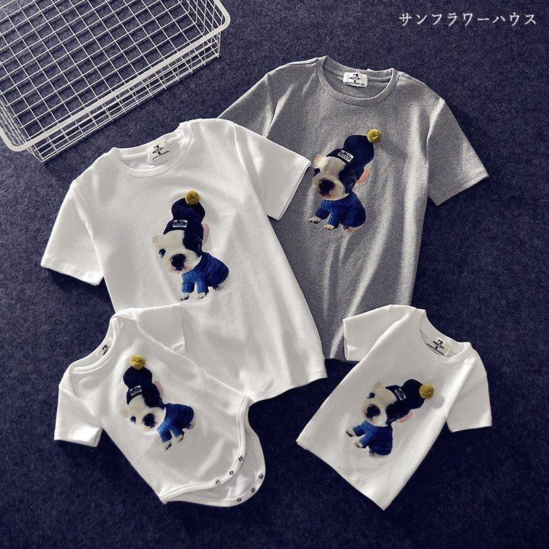 親子コーデ tシャツ 親子 ペアルック 親子お揃い tシャツ ペアtシャツ 赤ちゃん ロンパース 半袖 夏 子供服 夏休み カップル 母の日 父の日プレゼント ギフト｜rikuchan11