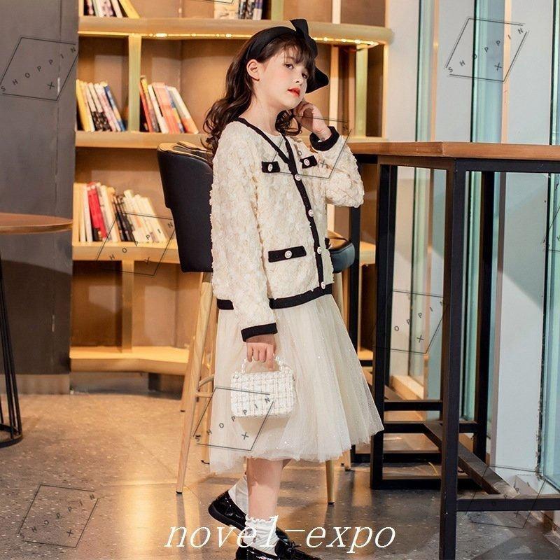 競売 女の子 セレモニー ワンピース カーディガン 2点セット 90センチ