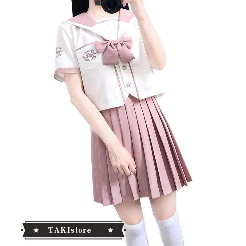 セーラー服 長袖 半袖 虹色 本格制服 前開き コスプレ衣装 4点セット 蝶結び付き 靴下付き S-2XL｜rikuchan11｜16